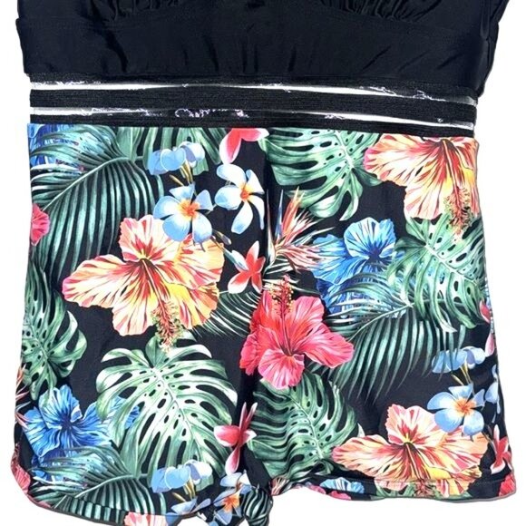 Womens Floral V-Neck Romper Swimwear 2XL - Picture 5 of 8